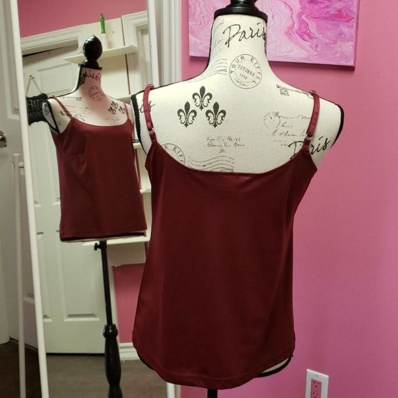 Career ❤🖤❤ Elements Wine Red 2 Piece Shirt Blouse Top - Picture 5 of 13